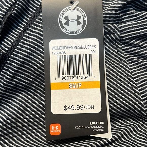 Under Armour dark gray Women's Tech Stripe 1/4 Zip-NWT- women Small - Picture 5 of 8